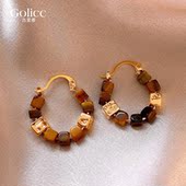 美拉德复古圈圈秋冬耳环女轻奢耳圈2026新款 爆款 耳钉高级感耳饰品