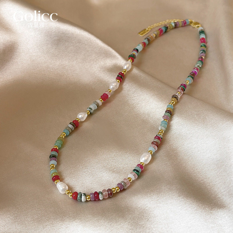 古里雅多巴胺珍珠串珠项链女款2026新款锁骨链高级感轻奢小众颈链