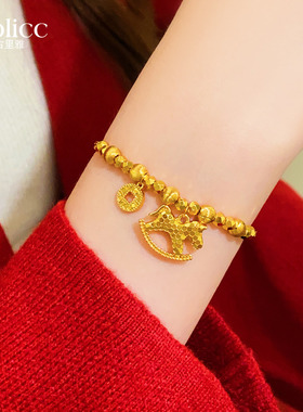 沙金碎碎冰小马拉丝串珠手链轻奢