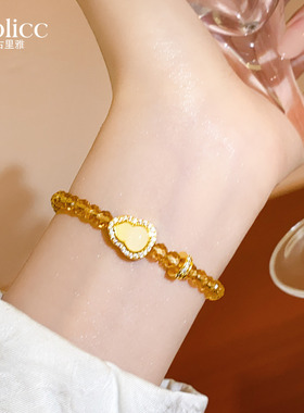 黄水晶串珠新中式葫芦手链轻奢