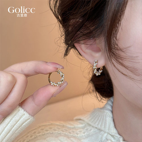 珍珠圈圈耳扣小众设计感耳饰