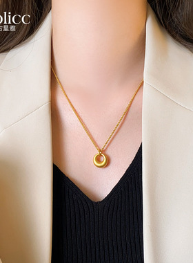 沙金拉丝福袋吊坠项链高级感轻奢