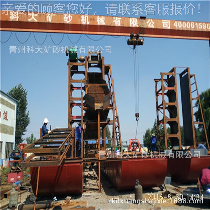 河道面大型采选淘金机器 挖斗KD-100式水金船 金船