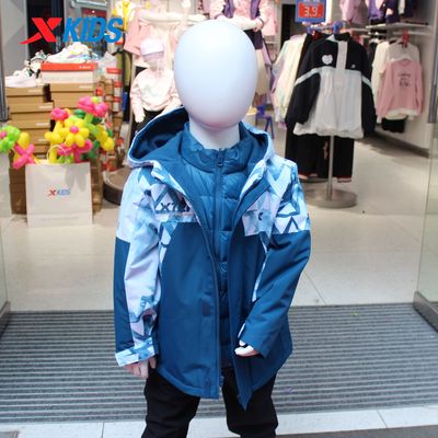 特步儿童2025冬男小童可拆卸羽绒三合一外套冲锋衣6754251C3213