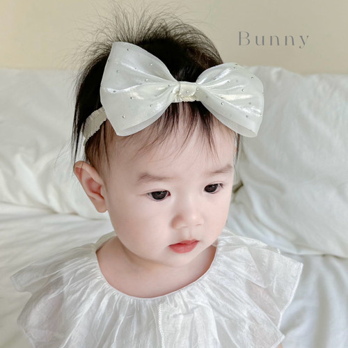 婴幼儿发带闪闪钻大蝴蝶结头饰宝宝发饰配礼服可爱高级感雪纱