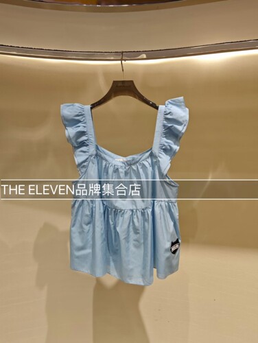 MMQ设计师品牌2026夏季新款蓝白条纹背心上衣女蓝色可爱清纯