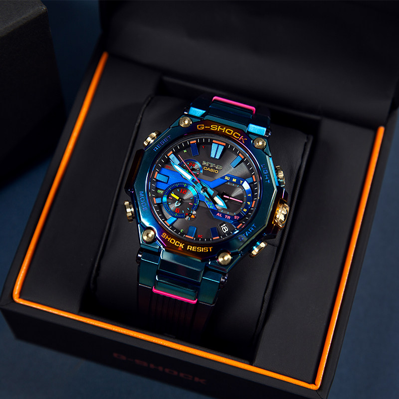 卡西欧g-shock新款限量蓝凤凰不死鸟mtg-b2000ph-2太阳能蓝牙男表