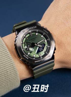 卡西欧手表男农家橡树运动防水电子表王一博代言GM-2100B金属八角