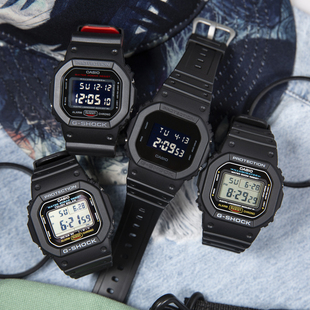 gshock太阳能数显电子手表 casio 手表男卡西欧复古小方块DW 5600