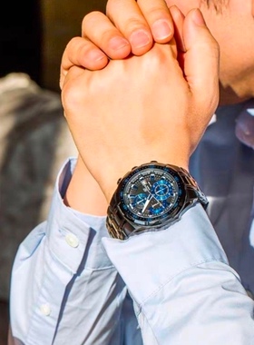 Casio卡西欧 Edifice金属系列艾迪斐斯赛 车防水大表盘钢带手表