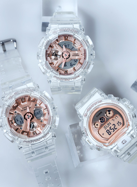卡西欧g-shock冰韧系列中性GMA-S120MF/S110MP地球仪礼盒透明手表