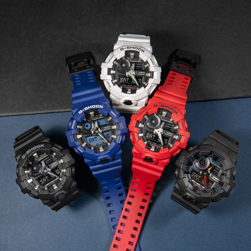 卡西欧g-shock限定款手表男女ga-700-1a系列运动防水大表盘手表男