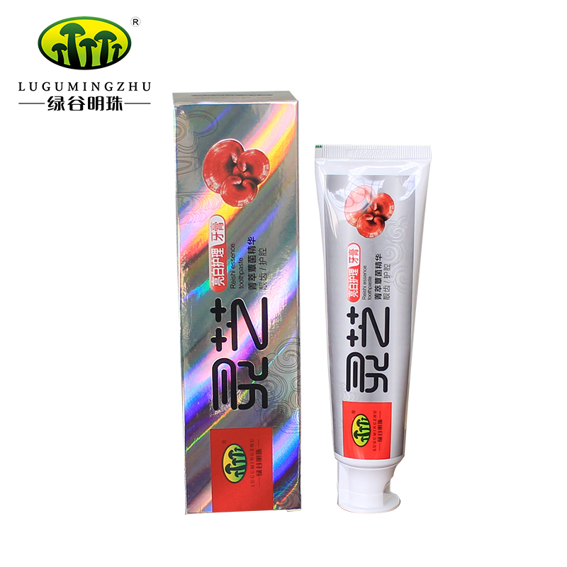 綠谷明珠靈芝牙膏益牙保護牙齦牙膏清新口氣去污牙膏