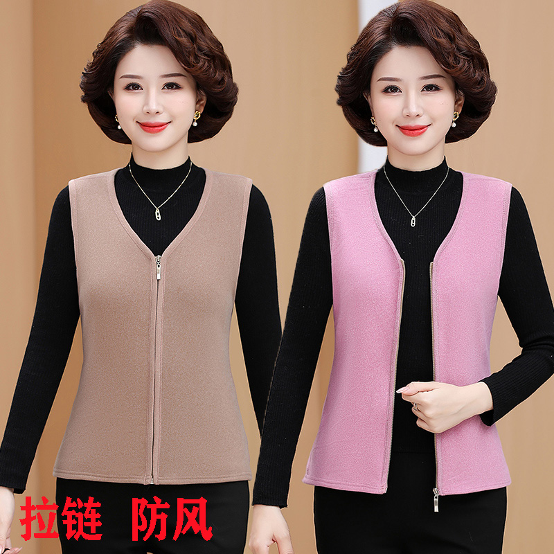 加绒加厚坎肩马夹上衣女
