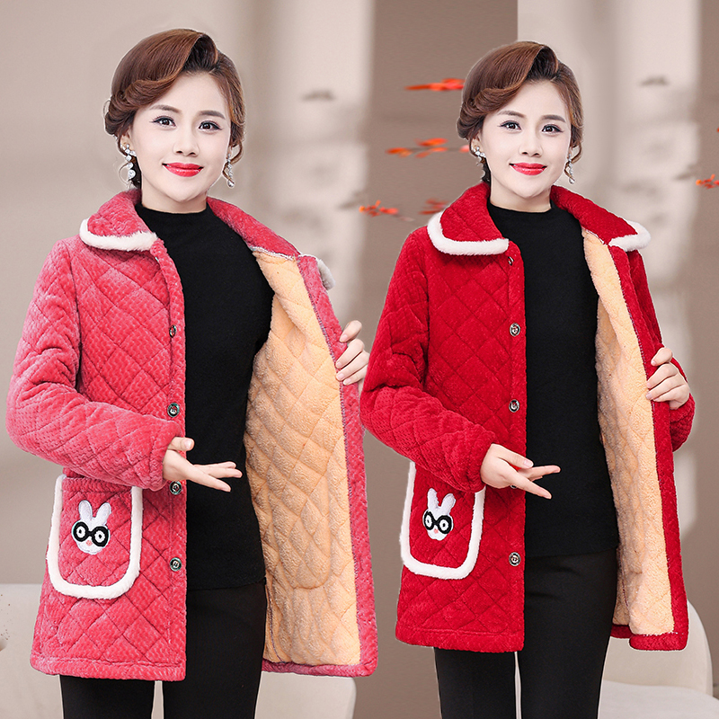 新款罩衣女加绒加厚成人韩版