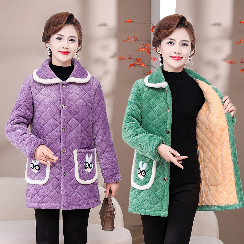 新款罩衣女加绒加厚成人韩版