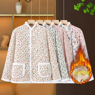 百搭碎花中式 加绒妈妈加厚棉衣棉袄时尚 国风保暖棉服外套 冬季 新款