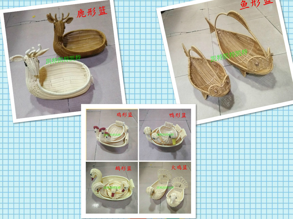 仿藤编织小鸡篮 鸭子篮 鹅篮 食品水果收纳篮子 个性果篮 馒头篮