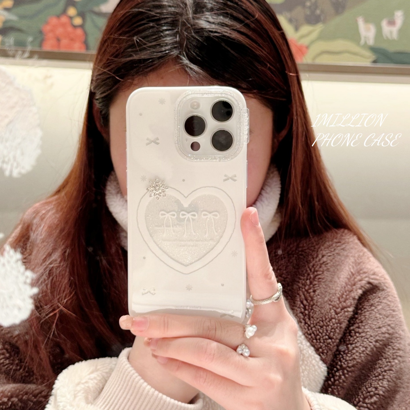 创意爱心蝴蝶结立体小雪花适用苹果iPhone17promax手机壳女款16promax韩系15pm甜妹14防摔13小众16新款哇塞感