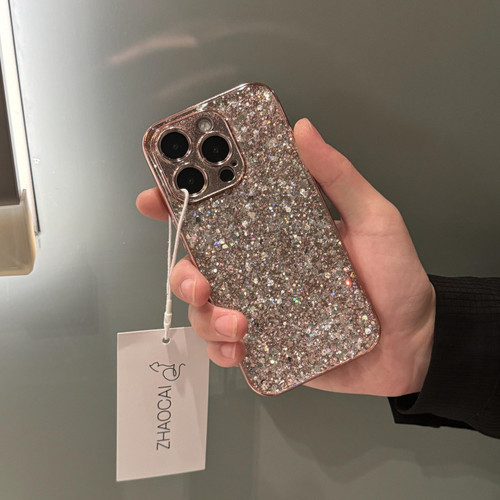 高级感亮片滴胶适用iPhone17promax轻奢日韩INS风仙女款11闪粉14冷淡风13手机壳12韩版苹果16promax简约15pro