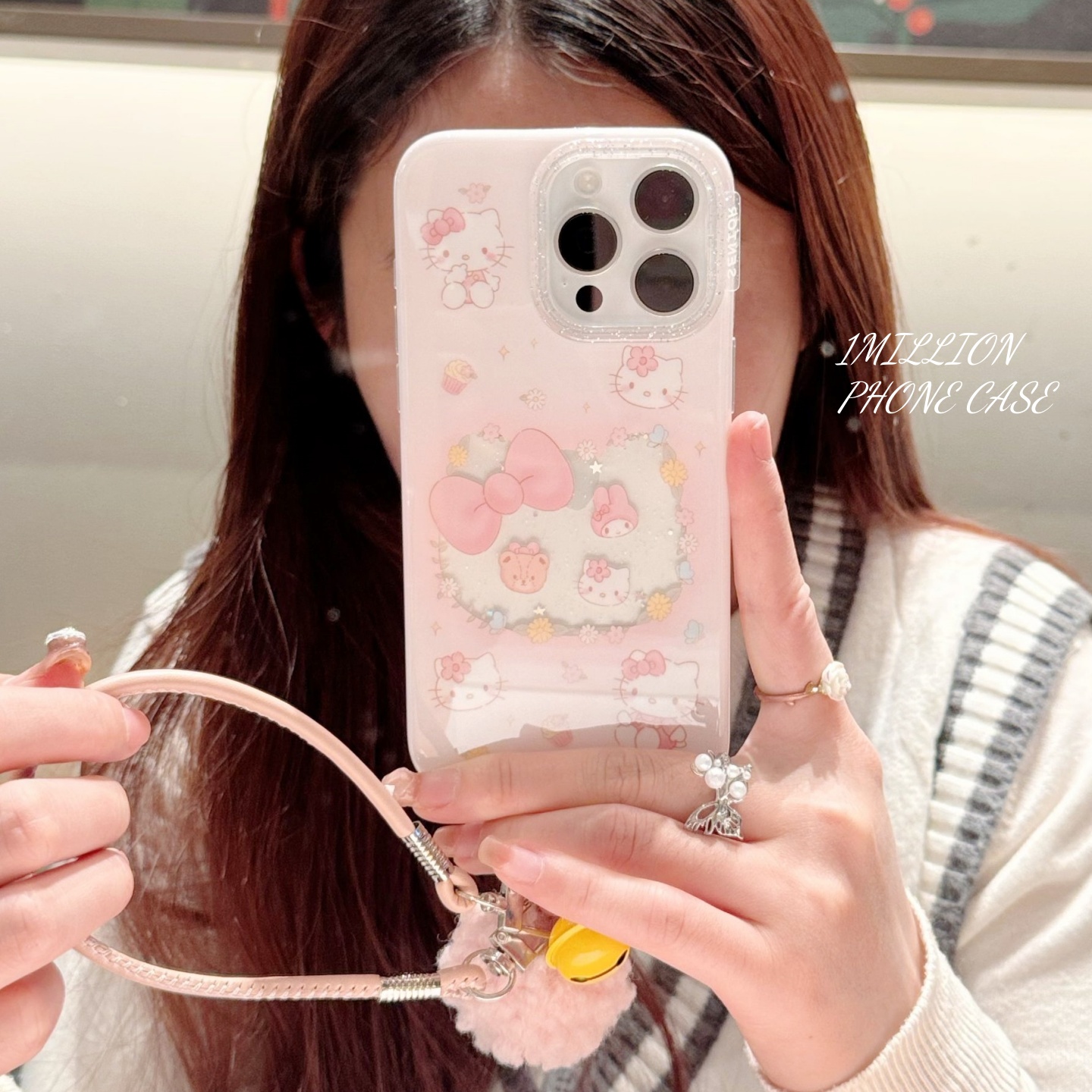 日韩甜美镂空晕染美乐蒂Kitty带镜头膜适用iPhone17Promax女款苹果16Promax防摔15pro全包相机键14手机壳13潮