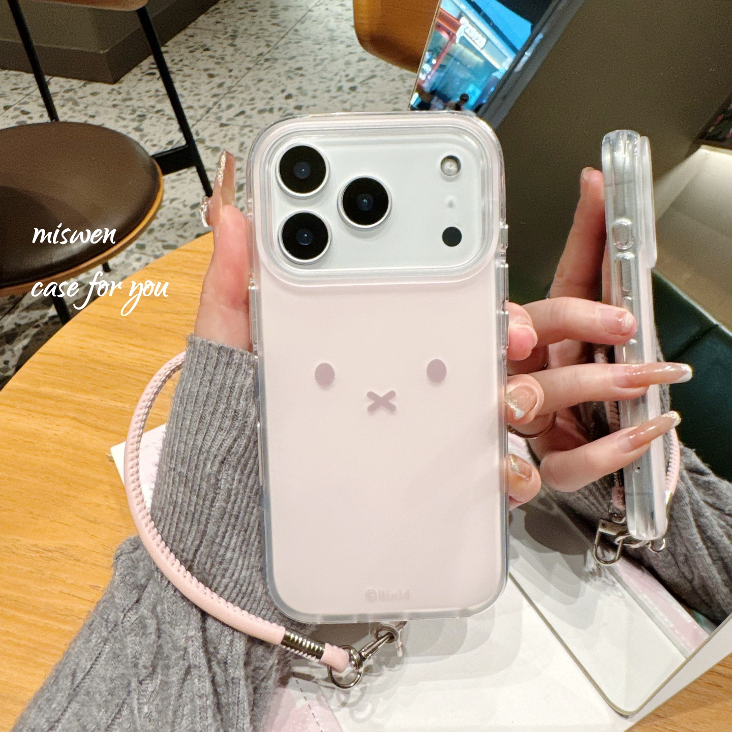 软萌嫩粉色米菲兔表情适用苹果iPhone17promax手机壳iphone17新款16pro保护套14女款13全包防摔15pro超好看16