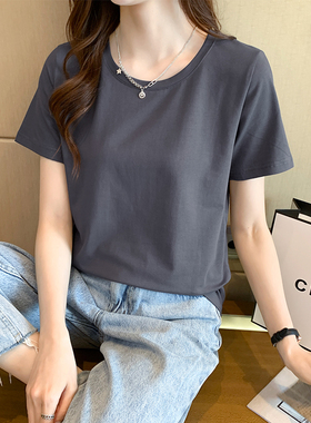 短袖宽松t恤女纯棉白色夏装体恤女装超火cec2025新款上衣服ins潮