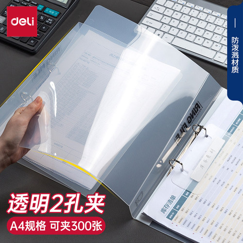 得力二孔A4文件夹PP5383