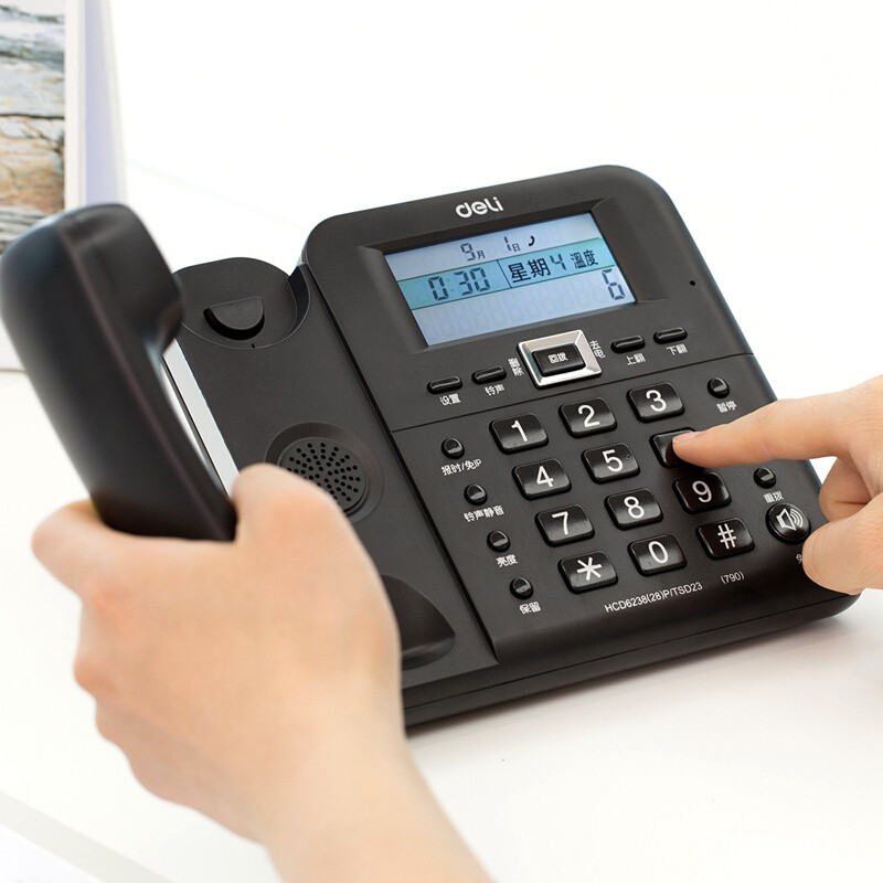 得力790电话机座机办公座机电话家用来电显示固话座机