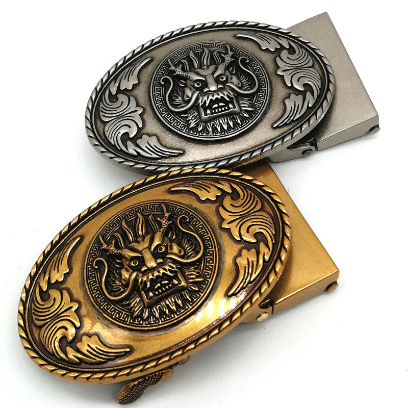 레트로 수도꼭지 자동 버클 남자 벨트 헤드 유행 사자 머리 바지 머리 청소년 독수리 머리 벨트 머리띠 3.5
