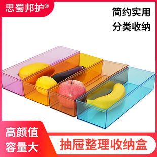 医院用药物分类收纳盒 透明塑料办公抽屉分隔盒针筒棉签长方形盒