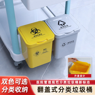 思蜀邦护 治疗车侧挂垃圾桶医疗废物桶悬挂式挂篮推车分类卫生桶