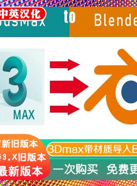 blender插件 MaxToBlender 3.5+ 一键导入模型材质场景桥接3DMax