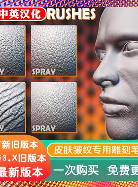 blender插件 Skin Sculpting Brushes 皮肤皱纹专用雕刻笔刷预设
