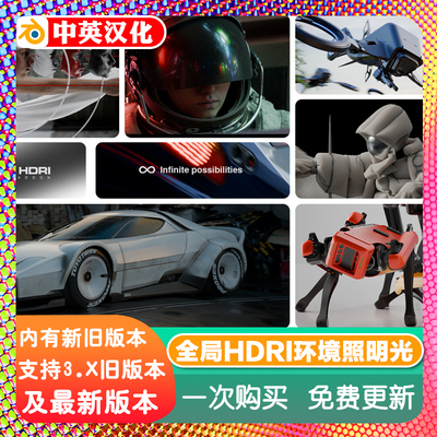 blender插件中文 Global Hdri 全局HDRI环境光照明500+完整资产库