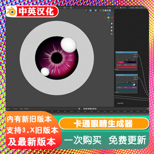 Blender眼球预设 NPR Eye Generator +教程程序化卡通眼睛生成器