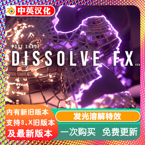 Blender材质 Postshade Dissolve Fx 实时溶解动画特效后期节点