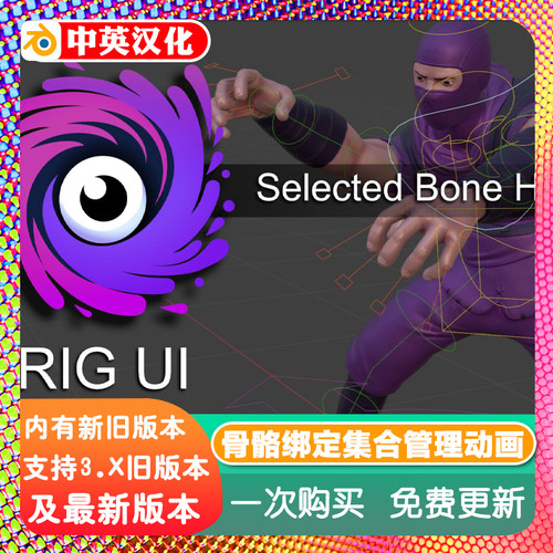 blender插件中文 RIG UI Pro 1.1.420骨骼绑定集合管理动画可视化