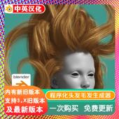 Hair System Geometry blender预设 Nodes 程序化头发生成器毛发