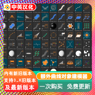 blender插件中文 Extra Curve Objects 0.2.0 额外曲线对象建模器