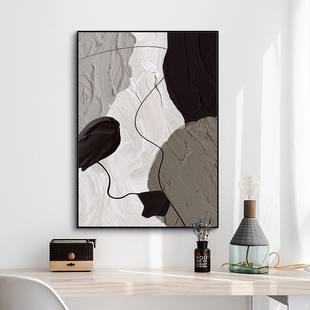 玄关入户走廊肌理感挂画客厅画抽象装饰画几何酒店公寓餐厅床头壁