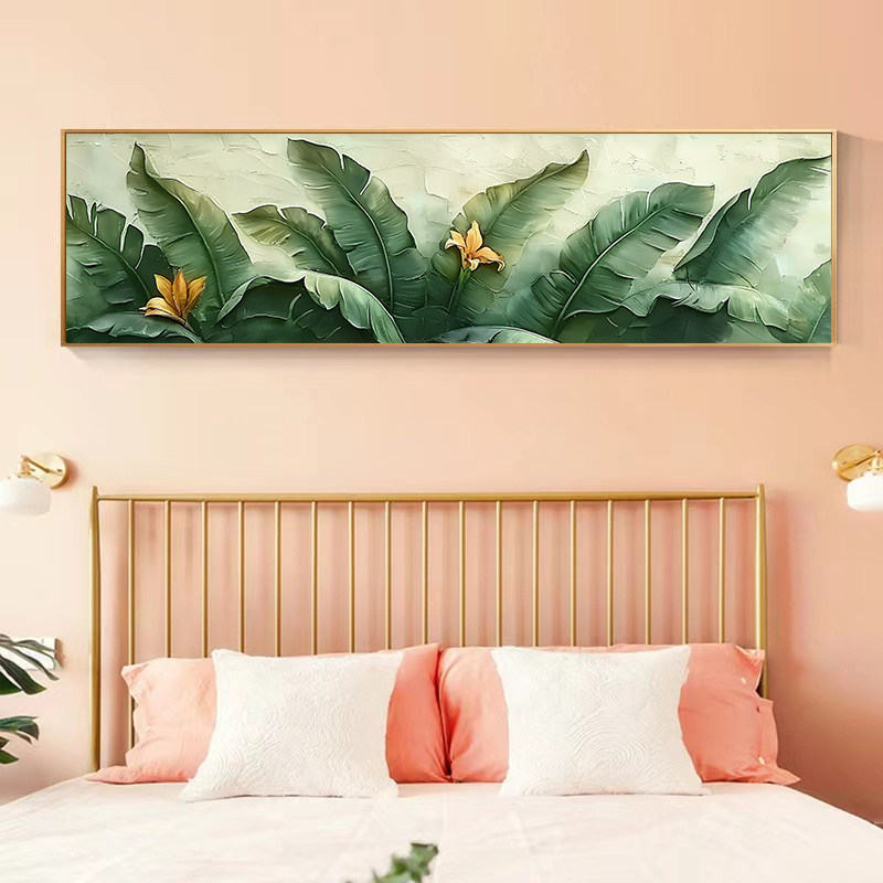 客厅装饰画小清新绿植沙发背景