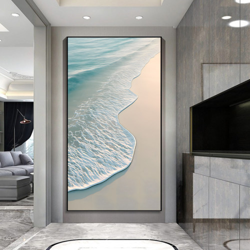 抽象海浪海滩玄关过道走廊装饰画