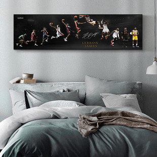 NBA篮球明星勒布朗詹姆斯挂画床头得分王装饰画客厅卧室宿舍壁画