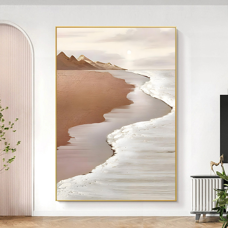 侘寂风客厅装饰画抽象肌理感沙发背景墙壁落地画背有靠山玄关挂画,家居饰品,现代装饰画,淘宝优惠券,粉丝福利购,淘宝优惠卷