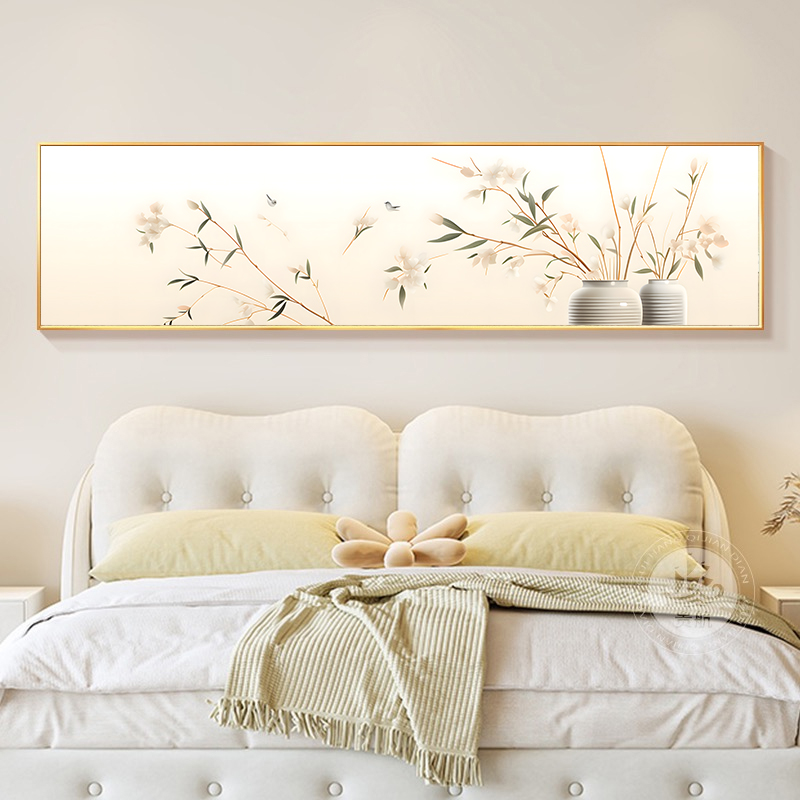 现代小清新卧室装饰画客厅光影植物氛围感挂画床头治愈系窗台壁画图片