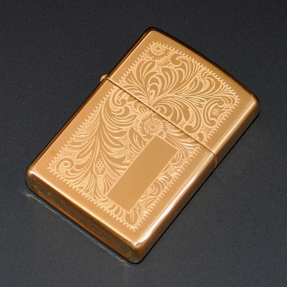 原装正品Zippo打火机-收藏-1996年纯铜威尼斯花纹双面