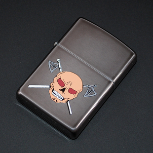 正品 1998年午夜铬骷髅图案款 Zippo打火机 收藏 绝版 原装