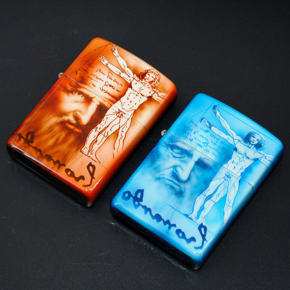 原装正品Zippo打火机-精品收藏-2007年Mazzi手绘会员机达芬奇