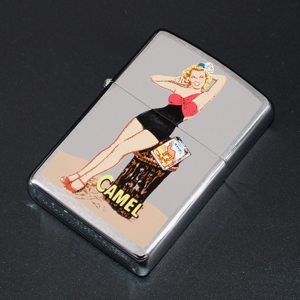 原装正品Zippo打火机-绝版收藏-1997年骆驼复古广告女郎
